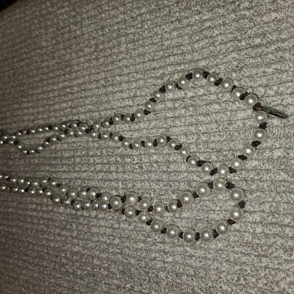 Pearl and Leather Necklace